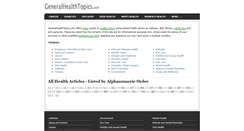 Desktop Screenshot of generalhealthtopics.com